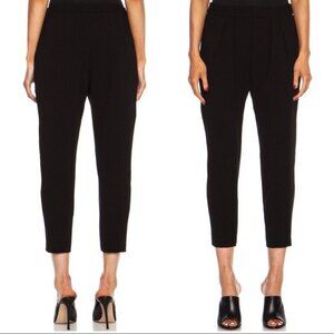 Nili Lotan Slouchy Cropped Pants Women’s Size 0 Black Stretch Pleated Trousers